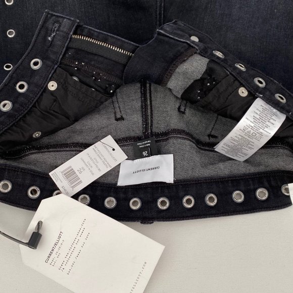 Current/Elliott The 7-Pocket High-Rise Stilleto Studded Jeans Luminary - Picture 5 of 6